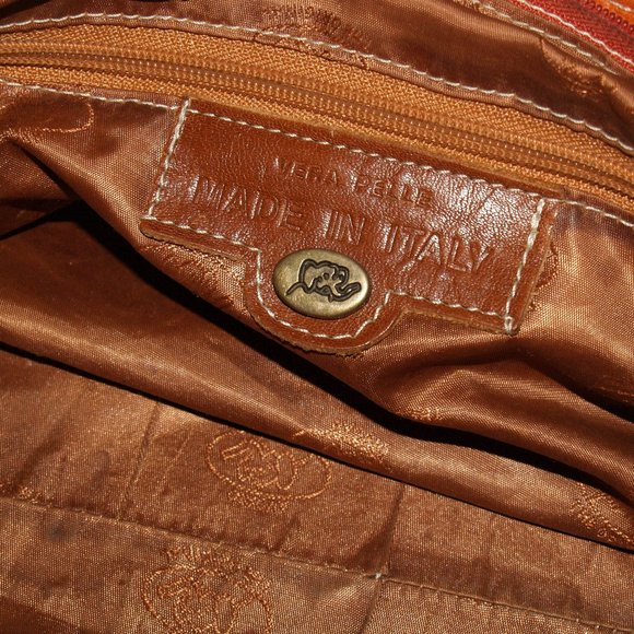 AVORIO - VERA PELLE - Orange Leather Shoulder Satchel - Made in Italy - Picture 12 of 13